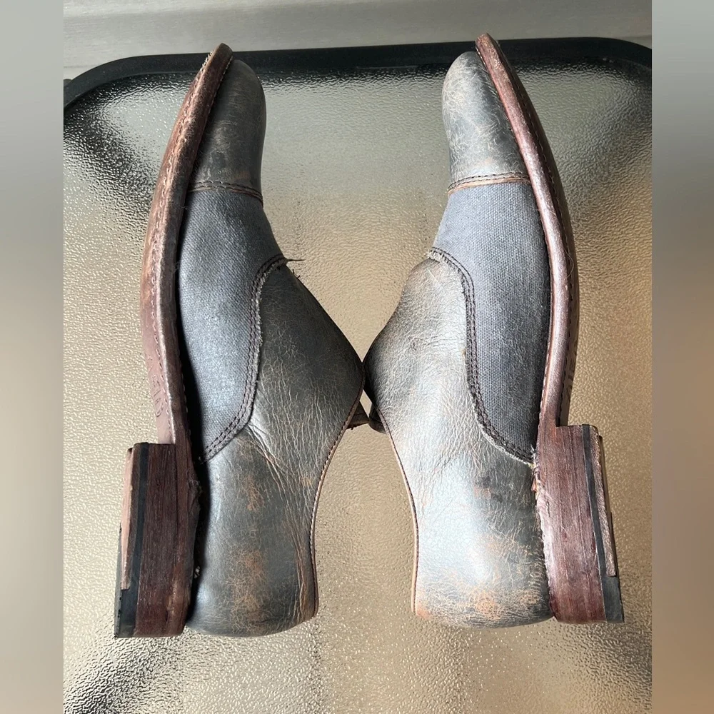 BED|STU Gray and Brown Loafers - Picture 3 of 12